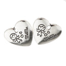 50 Pieces Alloy Mama Pattern Heart Shape Hanging Pendant Charms for Jewelry Making Crafts