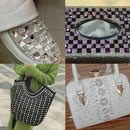 Iron On Beaded Glass Rhinestone Mesh Trim Appliques Bags Shoes DIY Motifs
