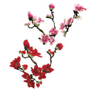 Set of 2PCS Lace Embroidered Flower Trim Sewing Applique Mangnolia Dress Costume DIY Accessory Scrapbooking Embellishment Pink