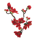 Set of 2PCS Lace Embroidered Flower Trim Sewing Applique Mangnolia Dress Costume DIY Accessory Scrapbooking Embellishment Red