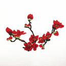 Set of 2PCS Lace Embroidered Flower Trim Sewing Applique Mangnolia Dress Costume DIY Accessory Scrapbooking Embellishment Red