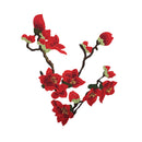 Set of 2PCS Lace Embroidered Flower Trim Sewing Applique Mangnolia Dress Costume DIY Accessory Scrapbooking Embellishment Red