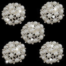 5 Pieces Pearl+ Rhinestone Decorative Button Sewing Button Garment Accs