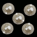 5 Pieces Pearl+ Rhinestone Decorative Buttons Sewing Buttons Sewing Craft