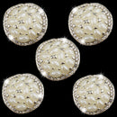 5 Pieces Pearl+ Rhinestone Decorative Button Sewing Buttons 23x24mm