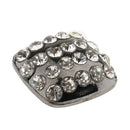 5 Piece Black Square Rhinestone Pearl Shank Buttons for Sewing Crafting 20mm