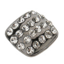 5 Piece Black Square Rhinestone Pearl Shank Buttons for Sewing Crafting 20mm