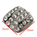 5 Piece Black Square Rhinestone Pearl Shank Buttons for Sewing Crafting 20mm