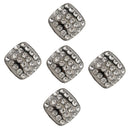 5 Piece Black Square Rhinestone Pearl Shank Buttons for Sewing Crafting 20mm