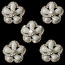 5 Pieces Pearl+ Rhinestone Decorative Button Sewing Buttons Craft 18x18mm