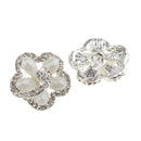 5 Pieces Pearl+ Rhinestone Decorative Button Sewing Buttons Craft 18x18mm