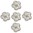 5 Pieces Pearl+ Rhinestone Decorative Button Sewing Buttons Craft 18x18mm