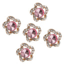 5 Piece Alloy Flower Rhinestone Pearl Shank Buttons for Sewing Crafting 20mm