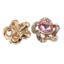 5 Piece Alloy Flower Rhinestone Pearl Shank Buttons for Sewing Crafting 20mm