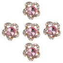5 Piece Alloy Flower Rhinestone Pearl Shank Buttons for Sewing Crafting 20mm