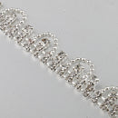 1yard Rhinestone Beaded Ribbon Lace Trims for Crafts Decoration 14mm