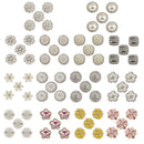 5 Piece Diamante Flower Rhinestone Shank Buttons Decoration Embellishments for Wedding Sewing Crafting 23mm