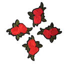 4 Pieces Embroidery Rose Flower Sew On Patch Badge Embroidered Bag Jeans Dress Applique Craft