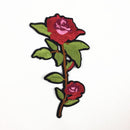 2 Pieces Red Flower Embroidered Lace Fabric Applique Decorated Sew Iron on Patches