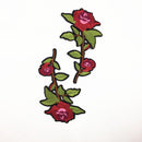 2 Pieces Red Flower Embroidered Lace Fabric Applique Decorated Sew Iron on Patches