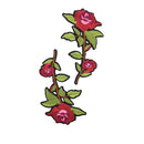 2 Pieces Red Flower Embroidered Lace Fabric Applique Decorated Sew Iron on Patches