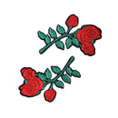 2 Pieces DIY Embossed Red Flower Embroidery Sew Iron on Patch Applique for Craft
