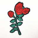 2 Pieces DIY Embossed Red Flower Embroidery Sew Iron on Patch Applique for Craft