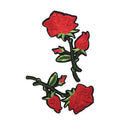 2 Pieces Red Flower Floral Lace Embroidery Patch Motif Trim Sew/Iron on Applique for Garment Decoration