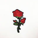 2 Pieces Red Flower Floral Lace Embroidery Patch Motif Trim Sew/Iron on Applique for Garment Decoration