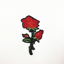 2 Pieces Red Flower Floral Lace Embroidery Patch Motif Trim Sew/Iron on Applique for Garment Decoration