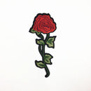 2 Pieces Red Rose Flower Embroidery Sew/Iron on Applique Patches for Garment Decoration