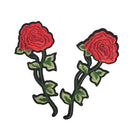 2 Pieces Red Rose Flower Embroidery Sew/Iron on Applique Patches for Garment Decoration