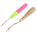 2 Pieces Wooden/Plastic Crochet Latch Hook Hair Weaving Needles for Micro Braids