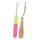 2 Pieces Wooden/Plastic Crochet Latch Hook Hair Weaving Needles for Micro Braids