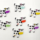 100Pieces 2 Holes Cattle Shapes Wood Buttons for Sewing Crafting
