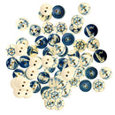 100Pieces Assorted Nautical Series Wood 2 Hole Button for Sewing Craft 25mm