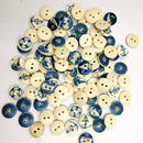 100Pieces Assorted Nautical Series Wood 2 Hole Button for Sewing Craft 25mm