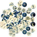 100Pieces Assorted Nautical Series Wood 2 Hole Button for Sewing Craft 25mm
