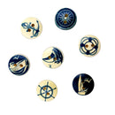 100Pieces Assorted Nautical Series Wood 2 Hole Button for Sewing Craft 25mm