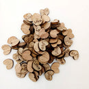 100 Pieces Wood Shapes Unfinished Heart Love Printed Slice for Craft 12x15mm