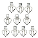 10 Pieces Sliver Love Heart Single Hair Clips DIY Hair Bow Craft Girl Headwear