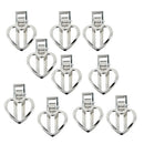 10 Pieces Sliver Love Heart Single Hair Clips DIY Hair Bow Craft Girl Headwear