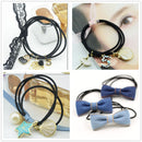 50 Pieces Black Round Elastic Band Stretch Rope Bungee Cord DIY Hair Accessories