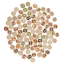 100 Pieces Numbers Pattern Wooden Round 2-holes Buttons Embellishments for Scrapbooking Decoration 15mm