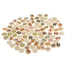 100 Pieces Numbers Pattern Wooden Round 2-holes Buttons Embellishments for Scrapbooking Decoration 15mm