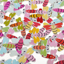 100 Pieces Mixed Wooden Buttons Scrapbooking Sewing Crafting 3 cm Dragonfly
