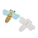 100 Pieces Mixed Wooden Buttons Scrapbooking Sewing Crafting 3 cm Dragonfly