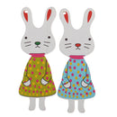 20 Pieces Cute Rabbit Shape Wooden Buttons Scrapbooking Embellishments for Sewing Kids Craft DIY Cardmaking