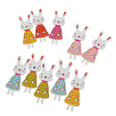 20 Pieces Cute Rabbit Shape Wooden Buttons Scrapbooking Embellishments for Sewing Kids Craft DIY Cardmaking