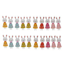 20 Pieces Cute Rabbit Shape Wooden Buttons Scrapbooking Embellishments for Sewing Kids Craft DIY Cardmaking
